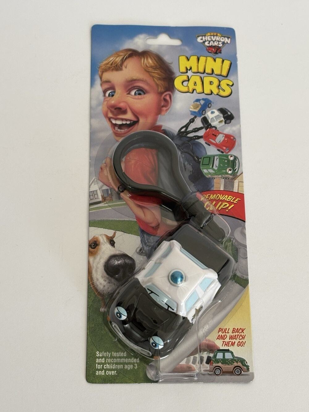 Vintage Chevron Cars Mini Cars Key Chain Cop Car Police Keychain NIB 2000